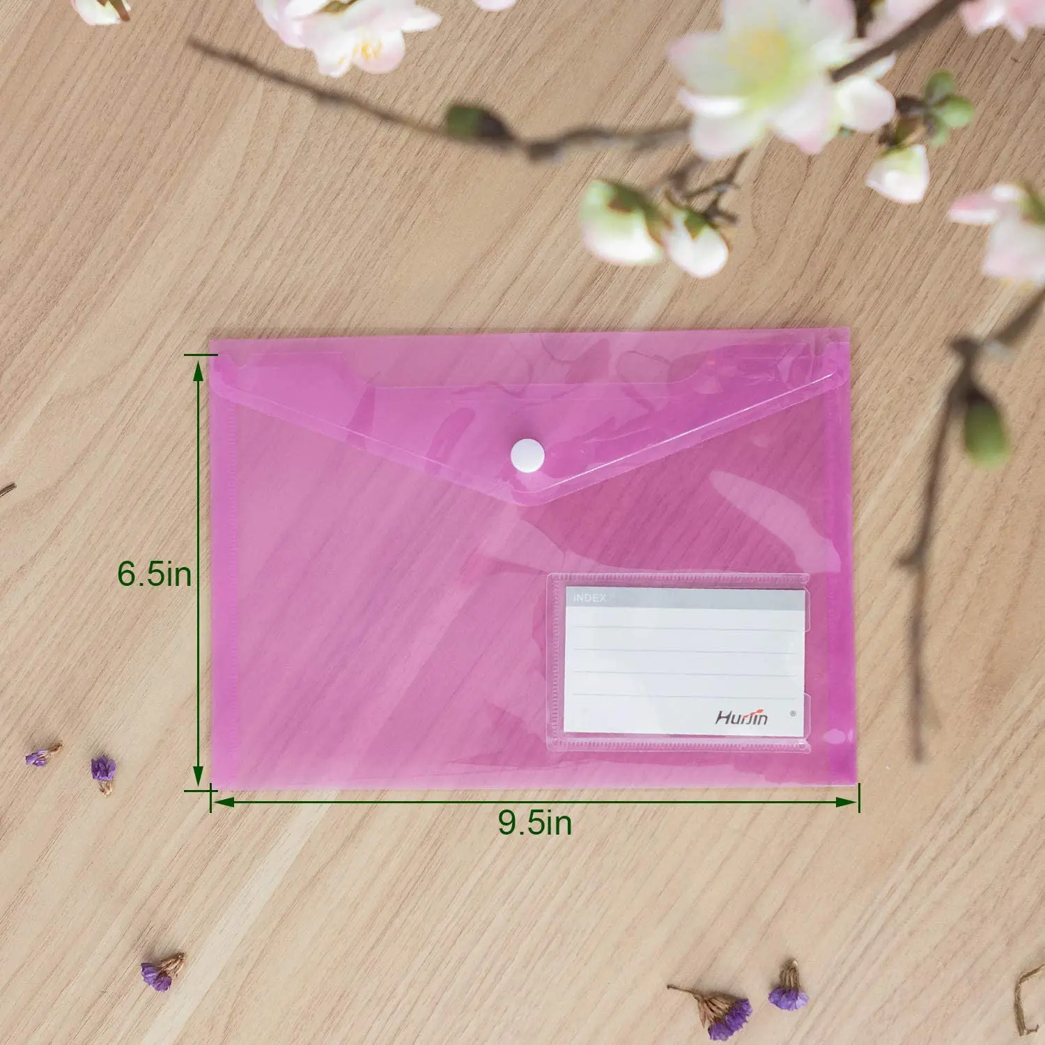 5pcs/Set A5 Poly Envelope Folder with Snap Button Clear Waterproof Plastic Document Protector Organizer for School Home Office