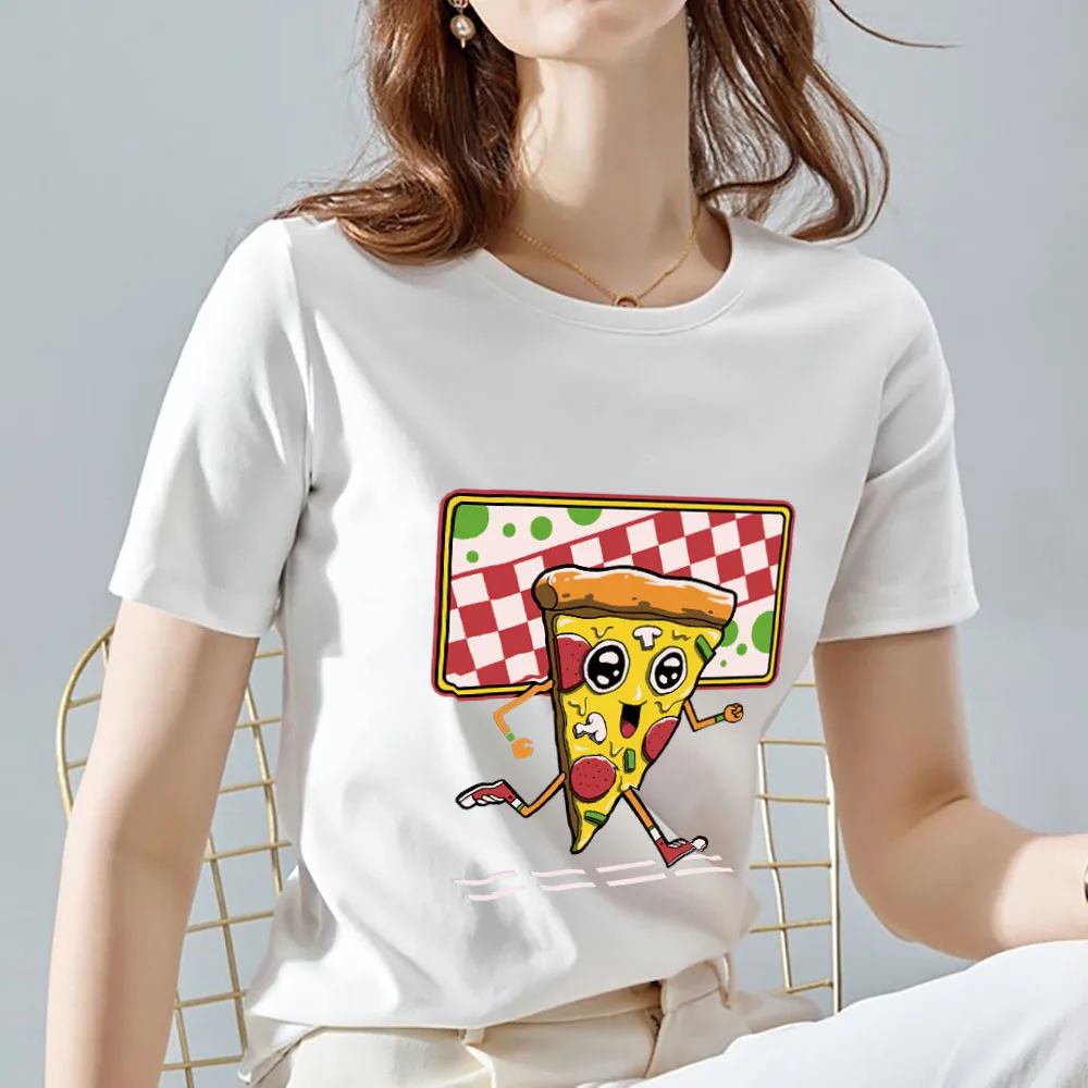 T-shirt Female Summer Leisure Self-cultivation Cartoon Green Vegetable Monster Print Short-sleeved Ladies Commuter O-neck Blouse