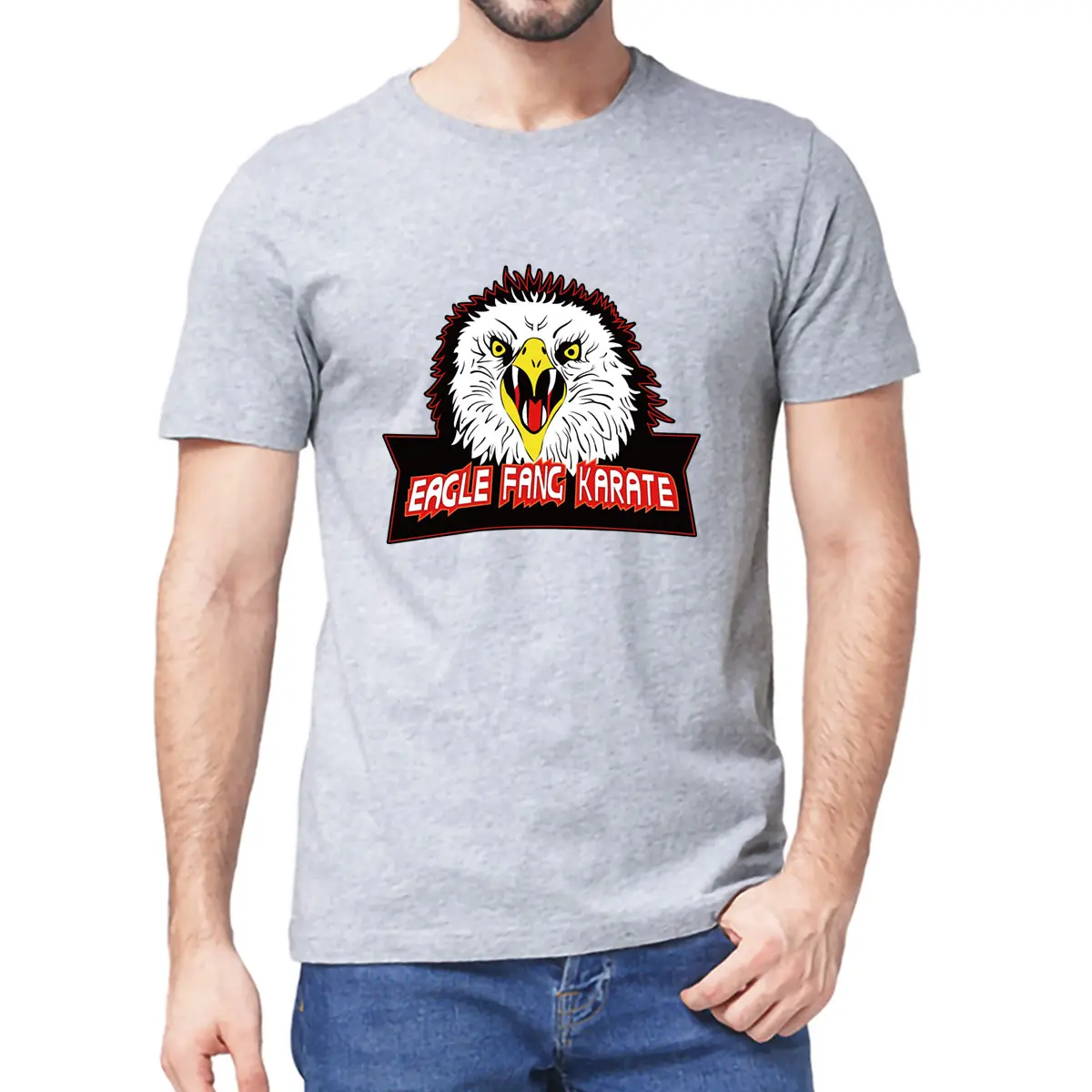 Unisex 100% Cotton Eagle Fang Karate Cobra Kai Movie Inspired Funny Summer Men\'s T-Shirt 80s Retro Women Soft Tee Gift Tshirt