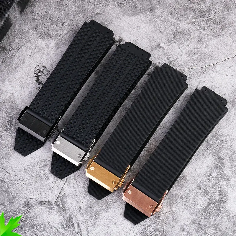 Silicone watch strap for hubolt watchband Yubo big bang classic fusion Yubo convex mouth 25 * 19mm wristband men\'s watch chain
