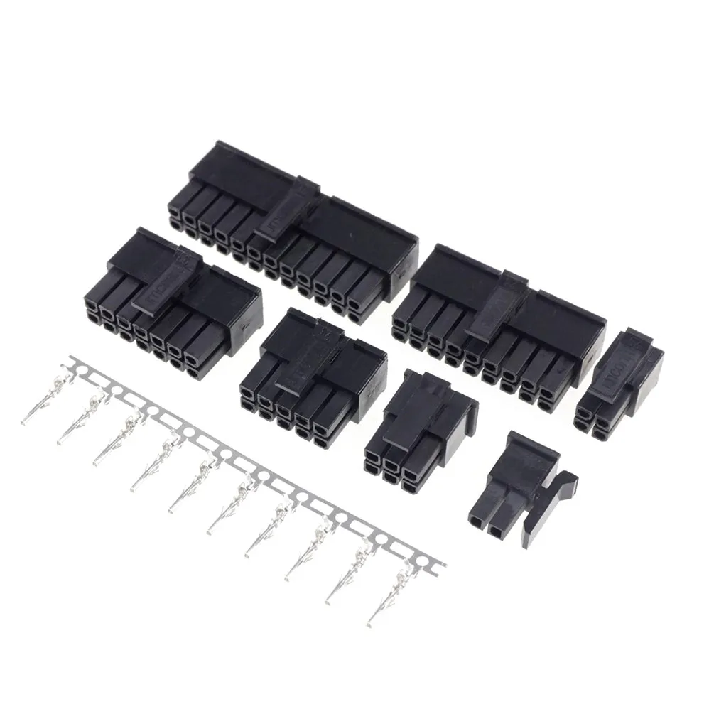 Boîtier de prise de connecteur Micro-Fit 3.0, coque mâle + borne Molex 3.0, 2 broches, 4, 6, 8, 10, 12, 14, 16, 18, 20, 22, 24 P, 43030mm, 10