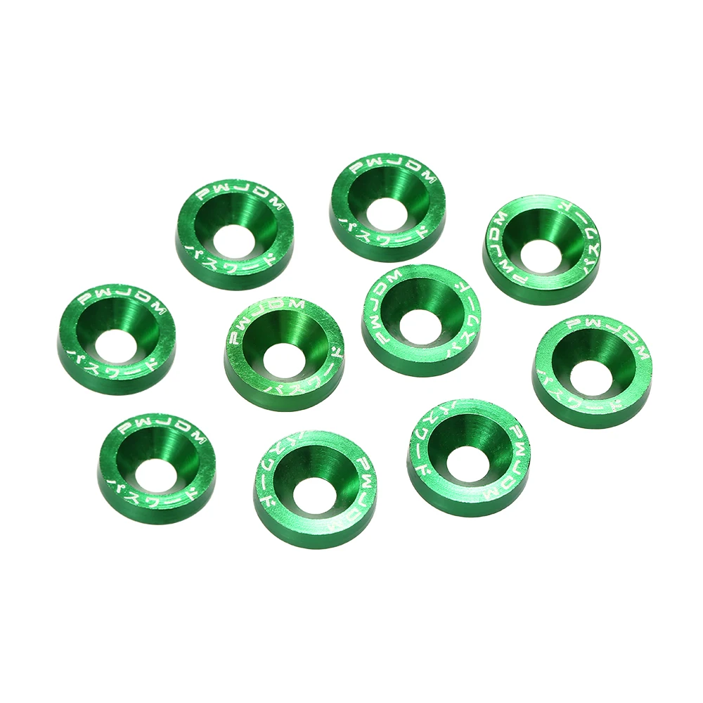 Universal 10pcs 5 Colors Bumper Washer Bolt Engine Bay Dress Up Kit Car Accessorie Billet Aluminum Fender Screw Bolt Car Styling