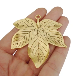 4 x Antique Silver/Gold Color Large Maple Leaf Charms Pendants for Necklace Jewellery Making 59x58mm