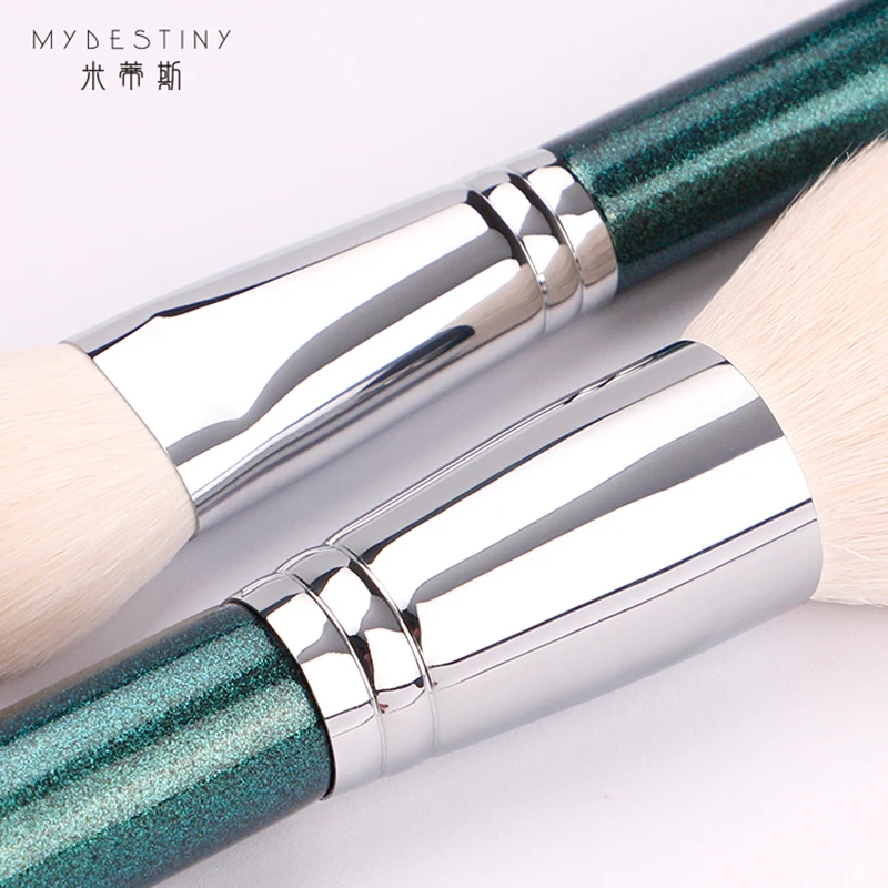 MyDestiny Makeup Brush-Pearly Green 11Pcs Soft Natural Animal Fur Comestic Brushes Set-Cosmetic Tool&Beauty Pen For Beginers