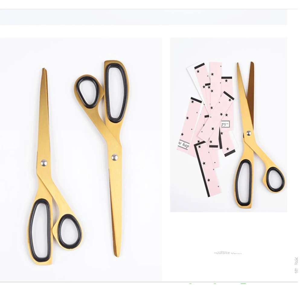 Office Stainless Steel Cutter Nordic Asymmetric Scissors Simple Gold Kitchen Household Tailor Gardening Cutting for Paper Art