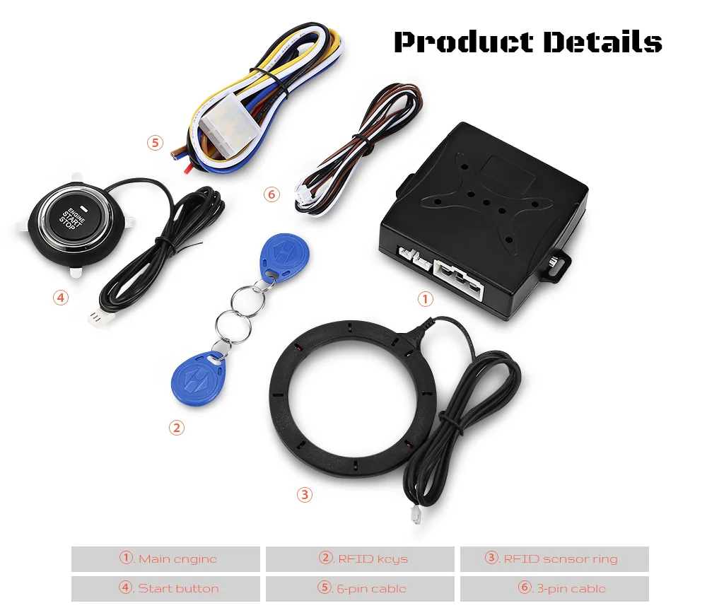 GY902B - 2 Car Anti-theft System RFID Engine Lock Keyless Entry Drop shipping