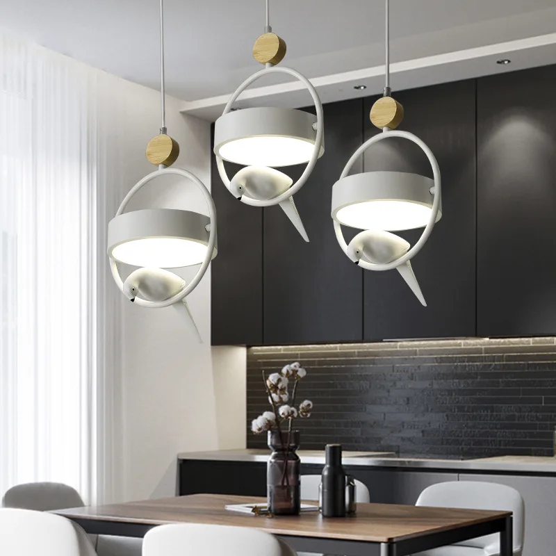 الشمال Led داخلي Vogel Hanglamp Keuken Eetkamer Opknoping مصباح Armatuur الحديثة المنازل ديكور قطرة Verlichting