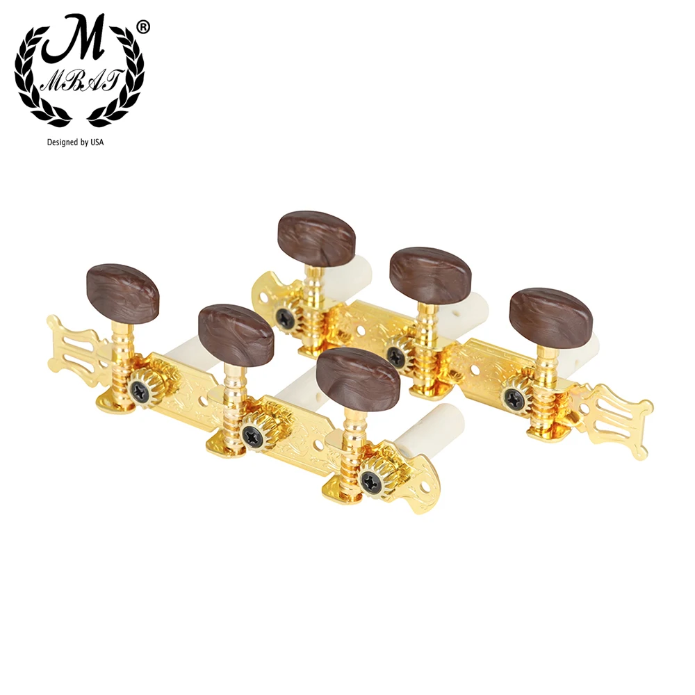 M MBAT Classical Guitar String Tuning Pegs Metal Open Machine Heads Tuner Keys Golden 3L3R Guitar Musical Instrument Accessories