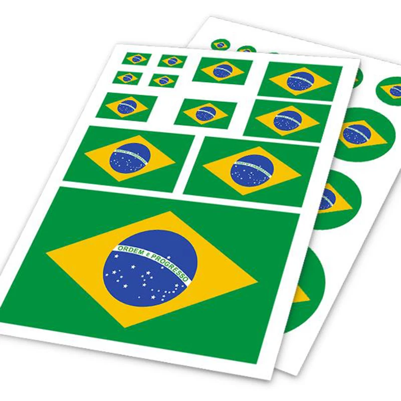 Brazil Flag Design Vinyl Sticker On Car Personality Doodle Car Body Decor Stickers and Decals DIY Car Accessories styling