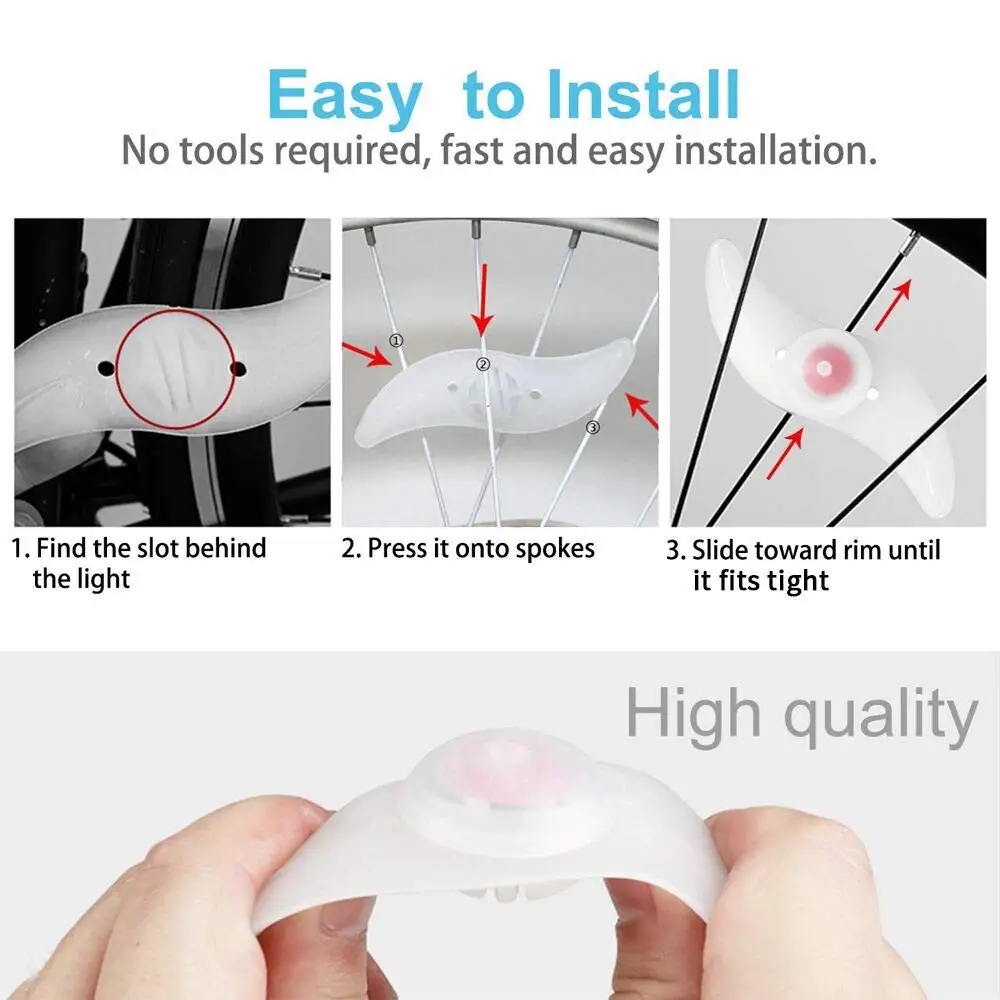 LED Bicycle Spoke Light - 3 Modes, Waterproof Safety Wheel Lamp, Novelty Cycling Accessory