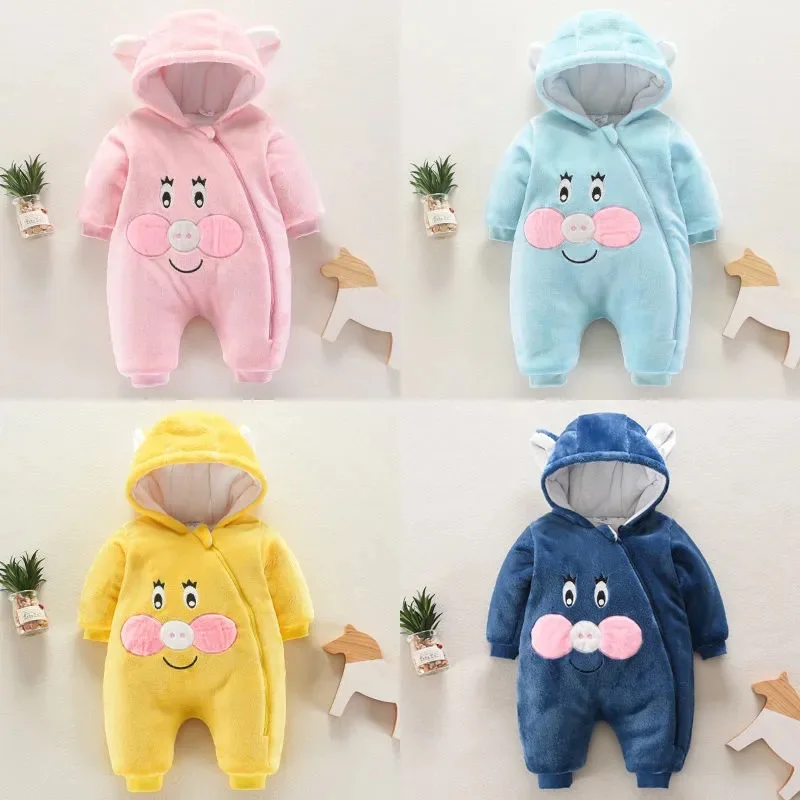 

Baby clothes thicken in autumn and winter newborn children's one-piece winter clothes men and women baby romper to keep warm