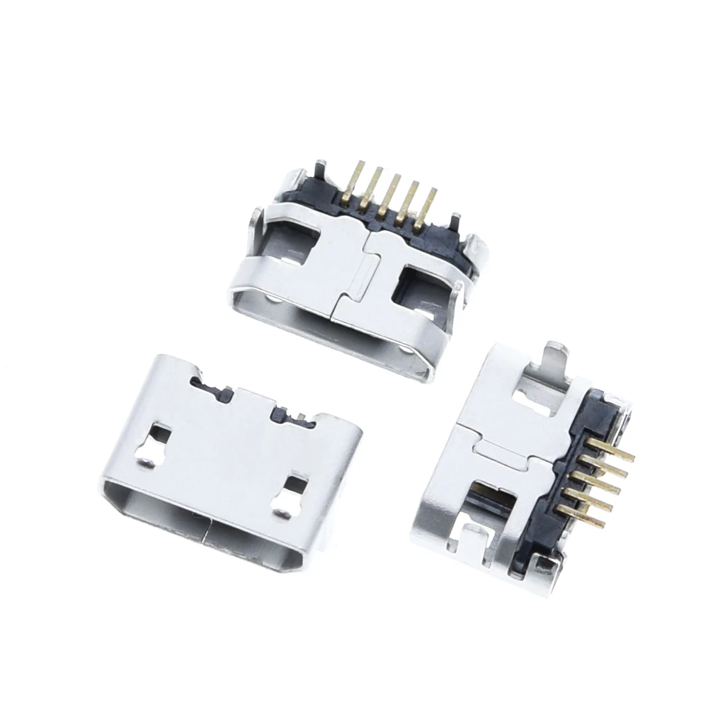 60pcs/lot 5 Pin SMT Socket Connector Micro USB Type B Female Placement 12 Models SMD DIP Socket Connector