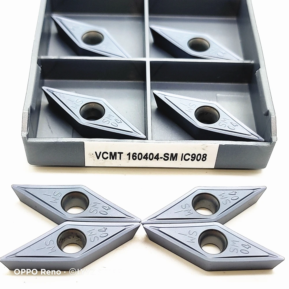 10PCS VCMT160404 SM IC907 IC908 High-quality Carbide Blade CNC Lathe Parts Tool VCMT 160404 Turning Tool