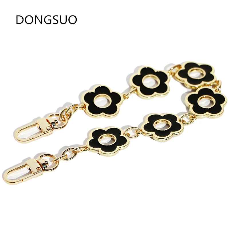 Designer flower chain strap gold metal chain handbag charms bag purse replacement Accessories Hardware high quality