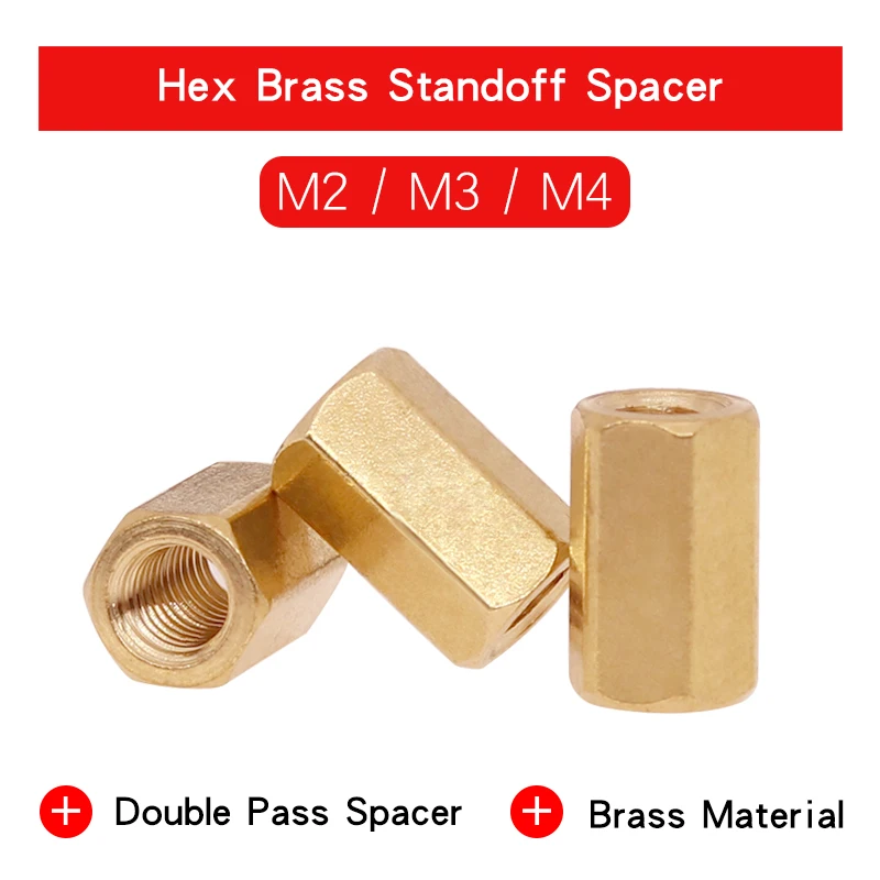 

15-50PCS Hex Brass Standoff Spacer M2 M3 M4 Female to Female Hexagonal Stud Spacer Hollow Pillars For PC Motherboard