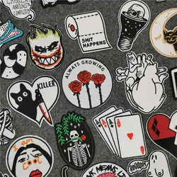Parche bordado anime con flores y estilo punk-hippie para ropa