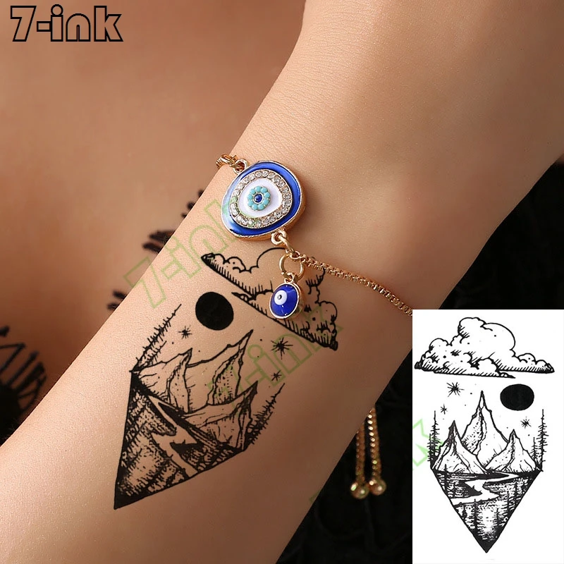 Waterproof Temporary Tattoo Sticker Roman Numerals Figures Gun Art Tattoos Water Transfer Flash Tatto Fake Tatoo for Men Women