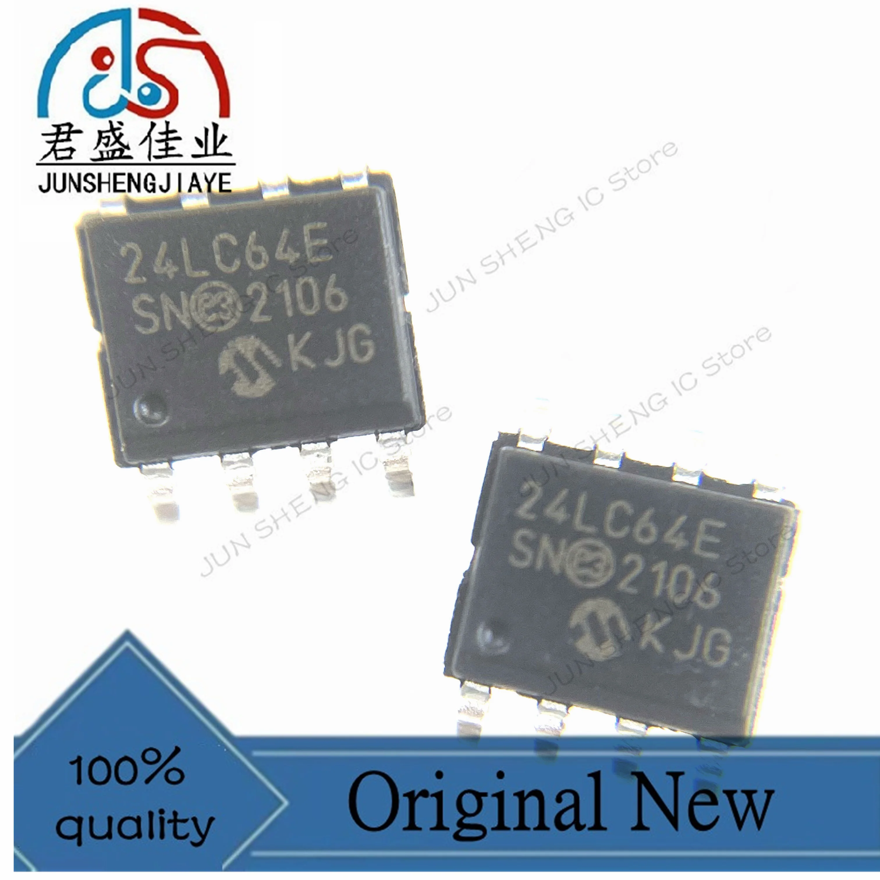 JUN SHENG IC store/5 pcs/lot 100% new original 24LC64-E/SN 24LC64E 24LC64 EPROM memory 24LC64E SOP8