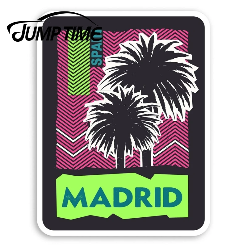 Jump Time Madrid Spain Vinyl Stickers - Travel Holiday Sticker LuggageWaterproof Car Decal Trunk Car Accessories