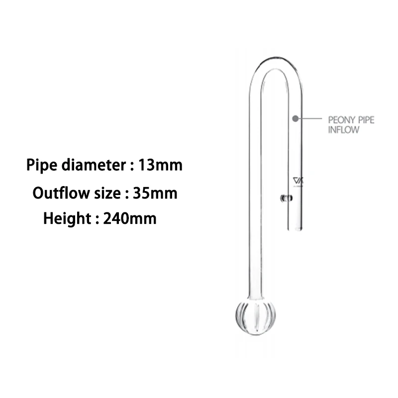 NONE Viv ada Qualität Glas Pfingstrosen rohr Zufluss Abfluss Spin Lampeye Skimmer für Aquarium Filter rohr und Wasserpumpe 7