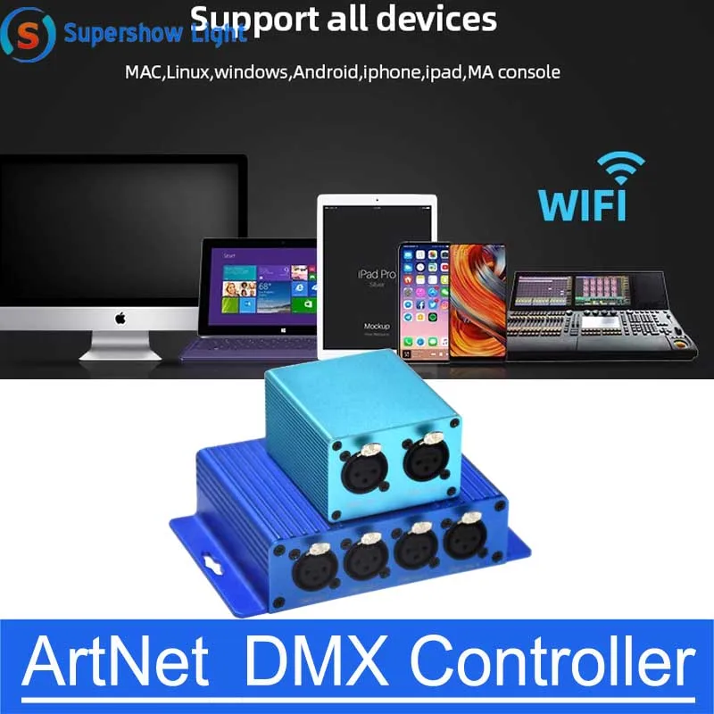 

ArtNet-DMX Stage Light ArtNet/DMX Bi-Directional CONVERTER New Design 4 Female DMX Connector ARM Processor