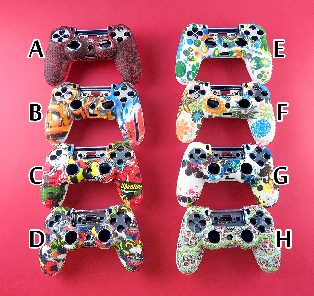 1pc Soft Silicone Gel Rubber Case Cover For SONY Playstation 4 PS4 Controller Graffiti Protection Case For PS4 Pro Slim Gamepad