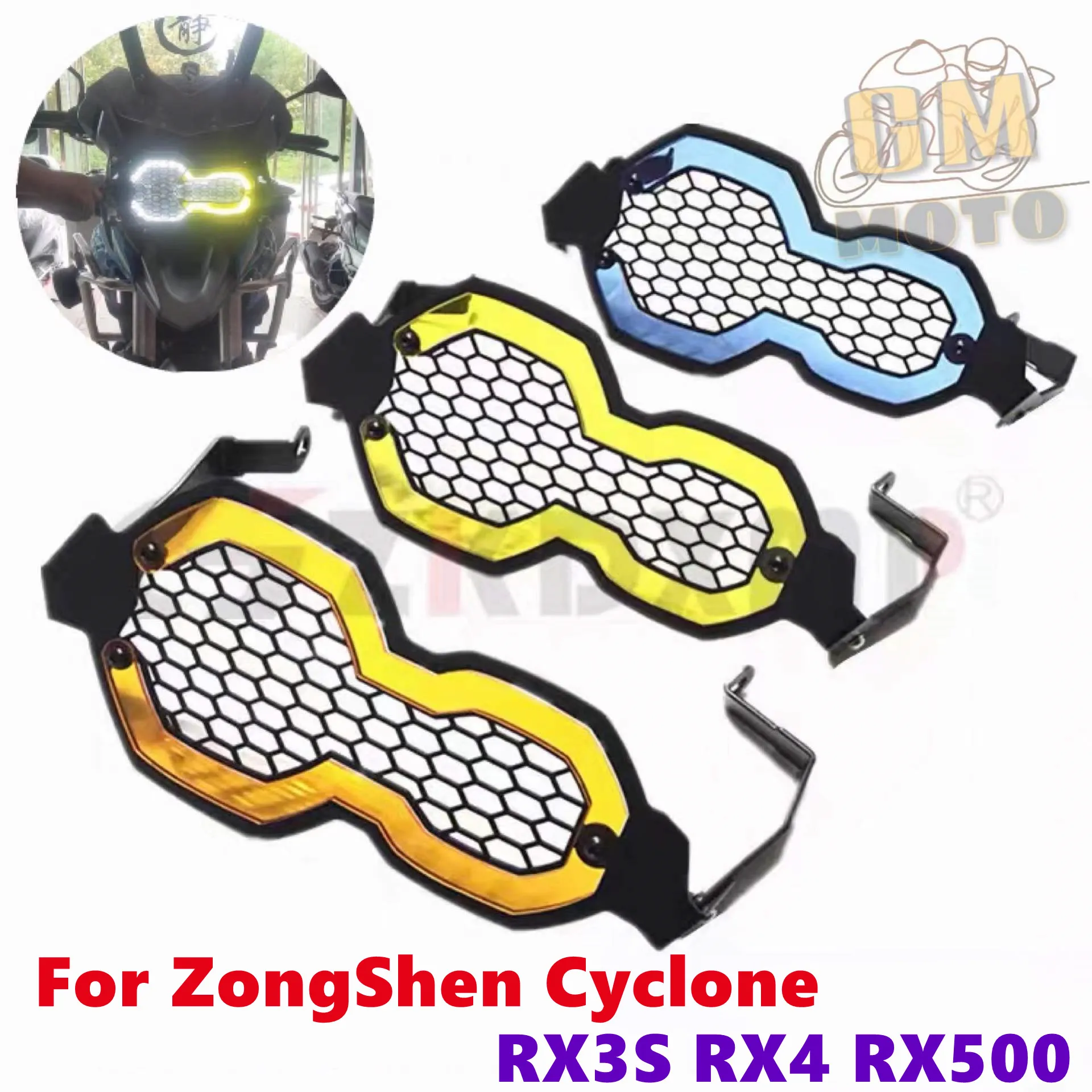 Motorcycle RX3S RX4 RX3 S RX 4 RX 3S Headlight Protection Headlight Lampshade For ZongShen Cyclone RX3S RX4 RX 4 R X4 RX500 500