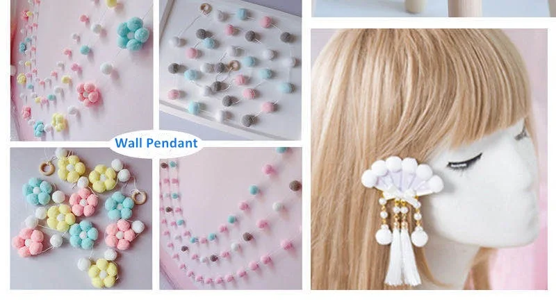 10mm To 30mm 20g Multi Size Mix Colors Pompom Fur Craft DIY Soft Pom Poms Balls Wedding Decoration Glue on Cloth Accessories