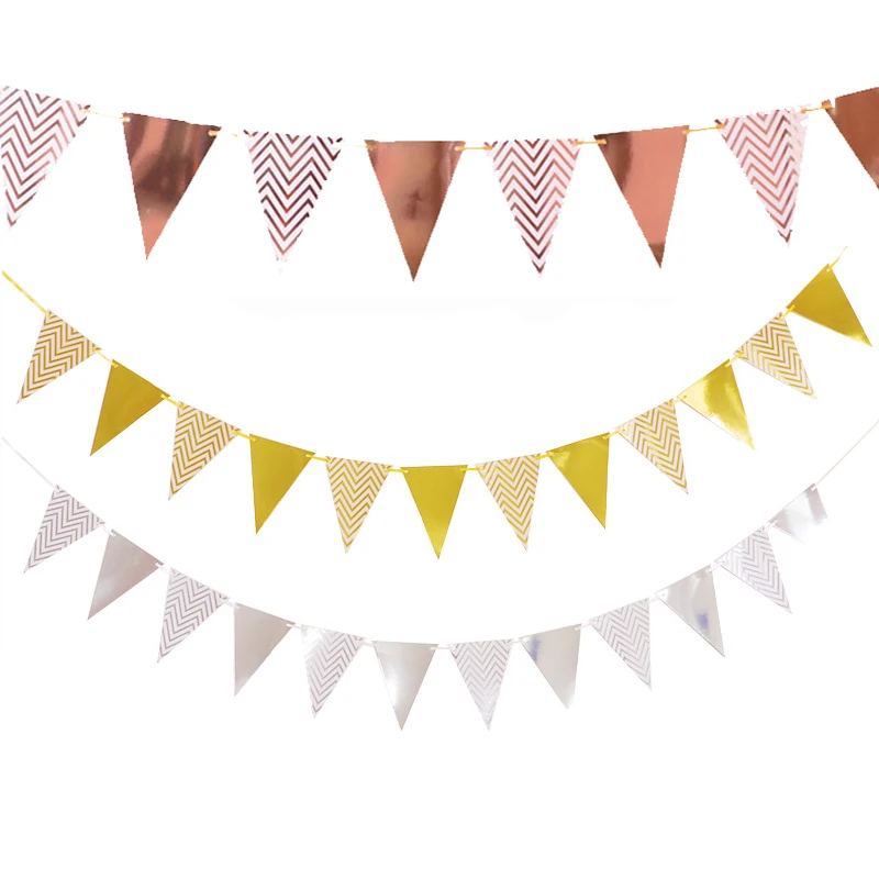 Happy Birthday DIY Bunting Banners Pennant Flamingo Paper Flag Baby Shower Wedding Birthday Party Decoration Supplies Garlands