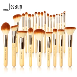 Jessup Professional Makeup Brushes Set Foundation Powder Eyeshadow Liner Blending Brush Make Up Tools Kit Bamboo Synthetic Hair