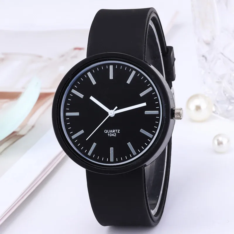 Relojes de silicona de gelatina blanca para mujer, reloj de pulsera de cuarzo informal, marca de lujo, moda