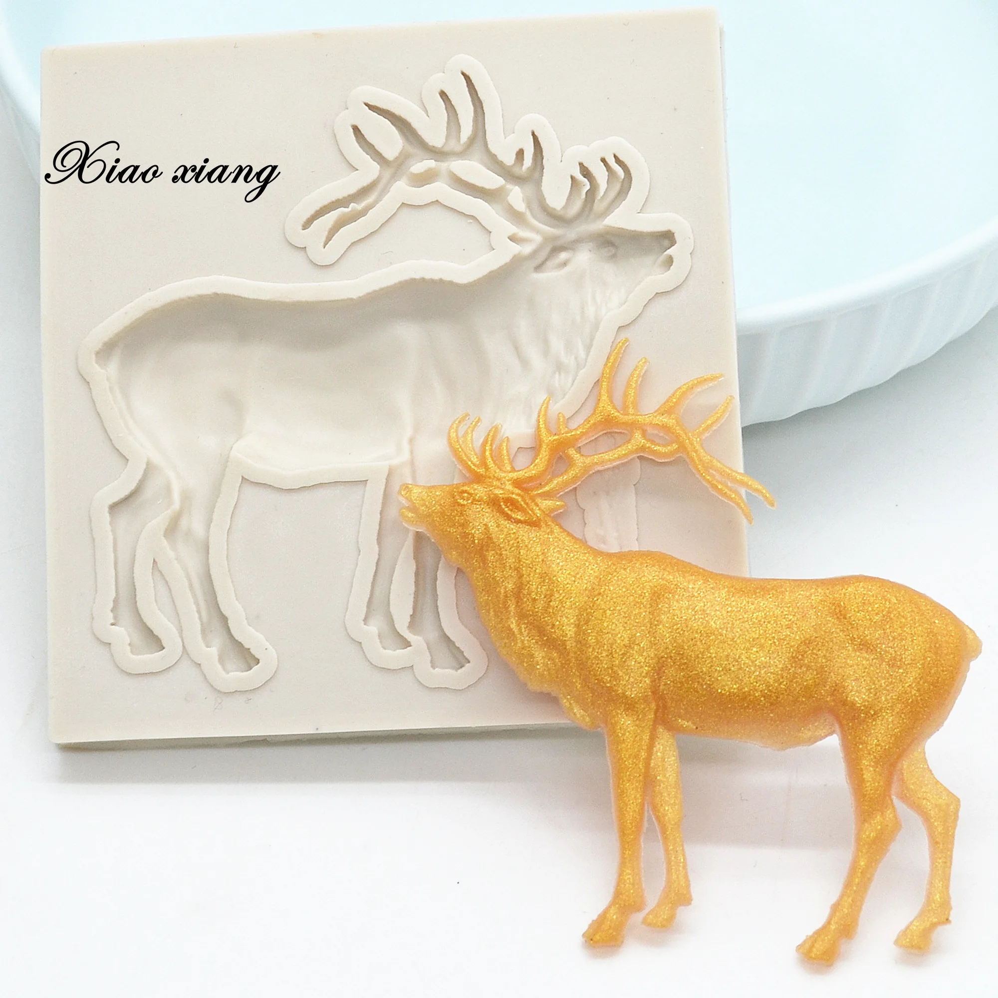 3D Christmas Deer Silicone Mold For Baking Fondant Chocolate Resin Sugarcraft Mould Pastry Cupcake Cake Decorating Kitchen Tools