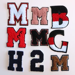 1 Pcs Arabic numerals English letters Towel embroidery icon Iron on Patch for Clothing DIY Strip Clothes Patchwork Custom Badges