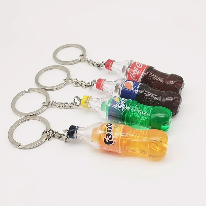 Cute Creative Drink Beverage Cans Keychains Pendant Car Key Holder Bag Phone Key Ring Key Chain Fashion Jewelry Gift For Women