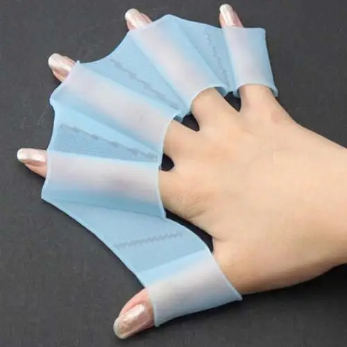 Swimming Finger Webbed Gloves Silicone Flippers Fins Paddle Frog Hand Accessory kids adult Diving gloves