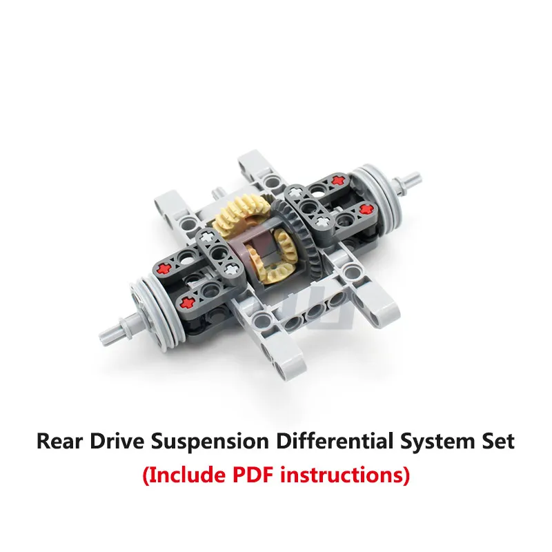 MOC High-Tech Car Rear Drive Suspension Differential System Set Compatible Power Functions M Motor Building Blocks DIY Toys Gift