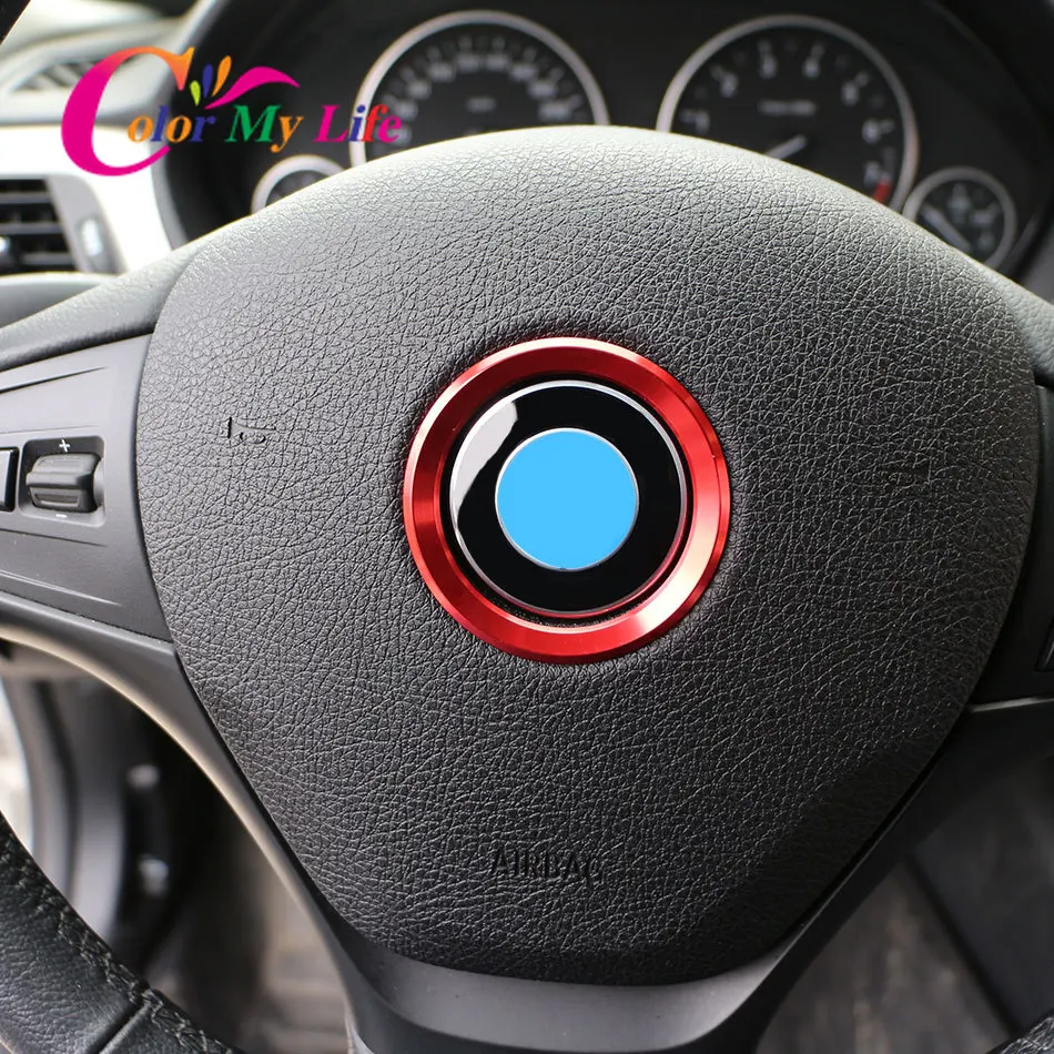 Pegatina embellecedora para volante de coche, cubierta circular con logotipo, Color My Life, para BMW X1, F48, F30, F31, F34, F35, F36, F25, F26,