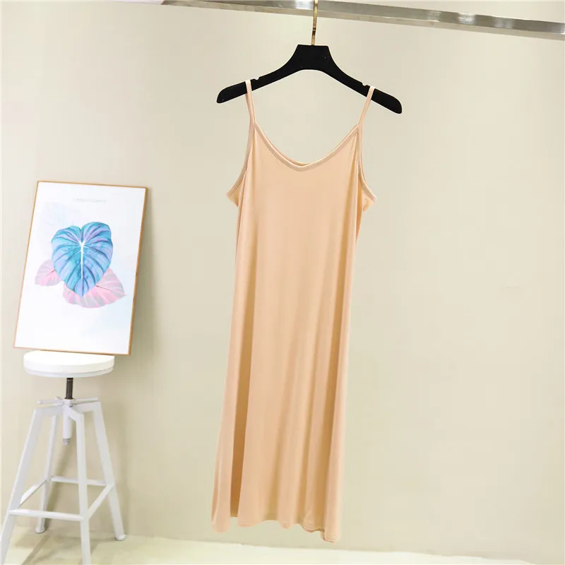 Vestido Camisero de Mujer para Primavera Verano 2026, Modal Casual Sexy, Camisola Elástica para Hogar y Playa, Escote Redondo, Vestido Sensual 6