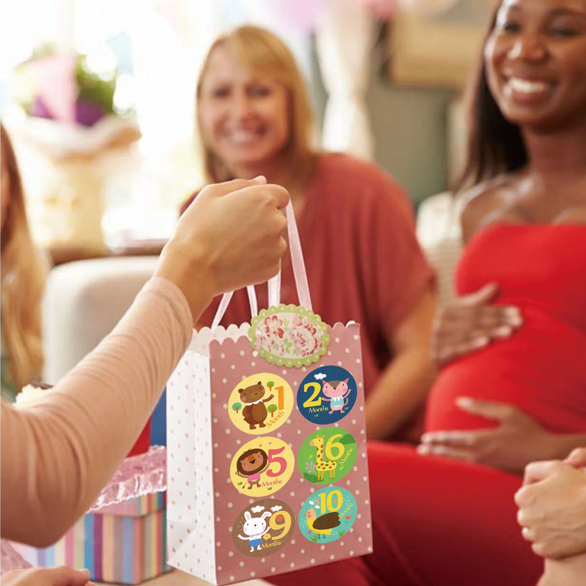 12pcs/set Month Sticker Baby Photography Stickers Newborn Monthly Milestone Memorial Baby Photos Cards Props Accessories