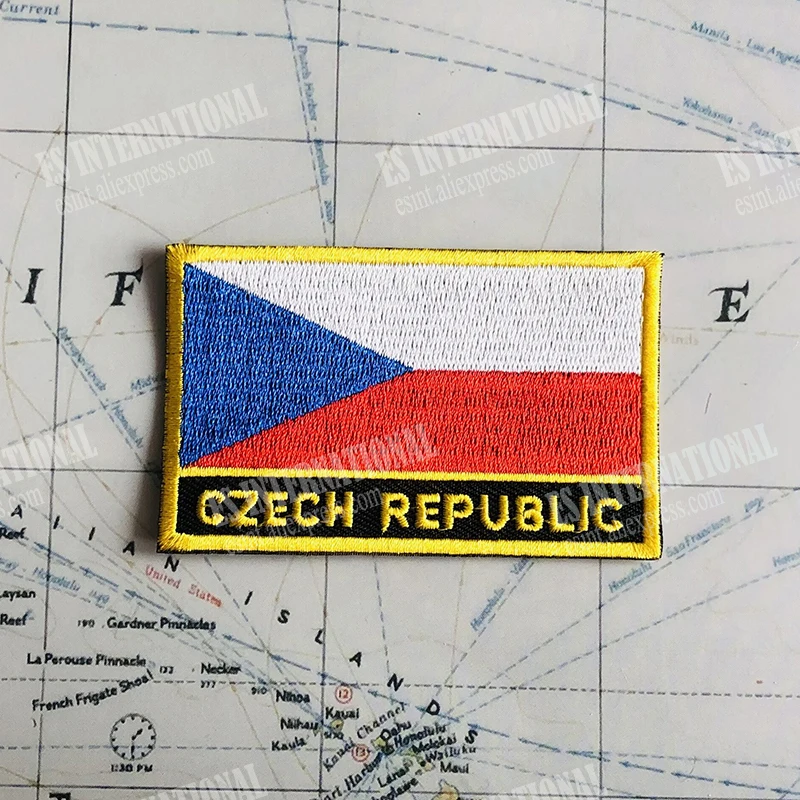 Repubblica ceca bandiera nazionale distintivi bracciale ricamo patch scudo e forma quadrata spilla un Set di accessori in stoffa