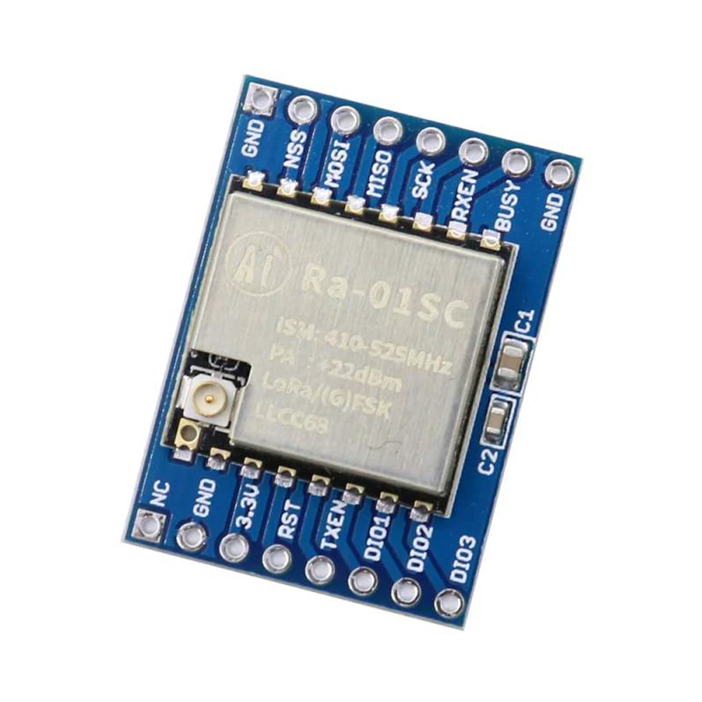 5pcs Ra-01SC LoRa 433MHz Breakout Board con Antenna basata sull'interfaccia dell'antenna LLCC68 3.3V IPEX
