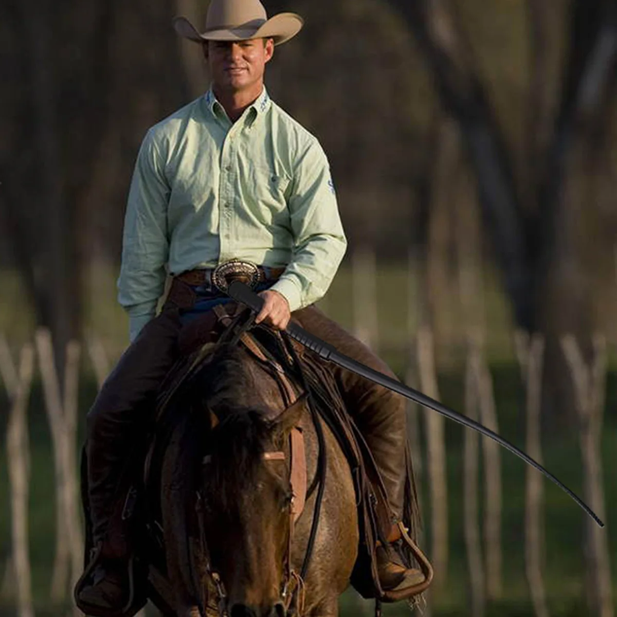 1M Outdoor Handmade Rubber Whip Hard Whip Riding Whip Self-Defense Horse Riding Whip Foldable Whip EDC Elastic Tool