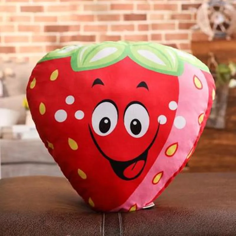 Cartoon funny fruit pillow watermelon plush doll strawberry pendant cushion bag decoration girl gift