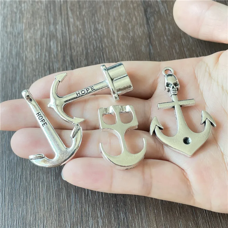 Alloy metal anchor hook anchor pendant connector for jewelry making DIY handmade bracelet necklace accessory material