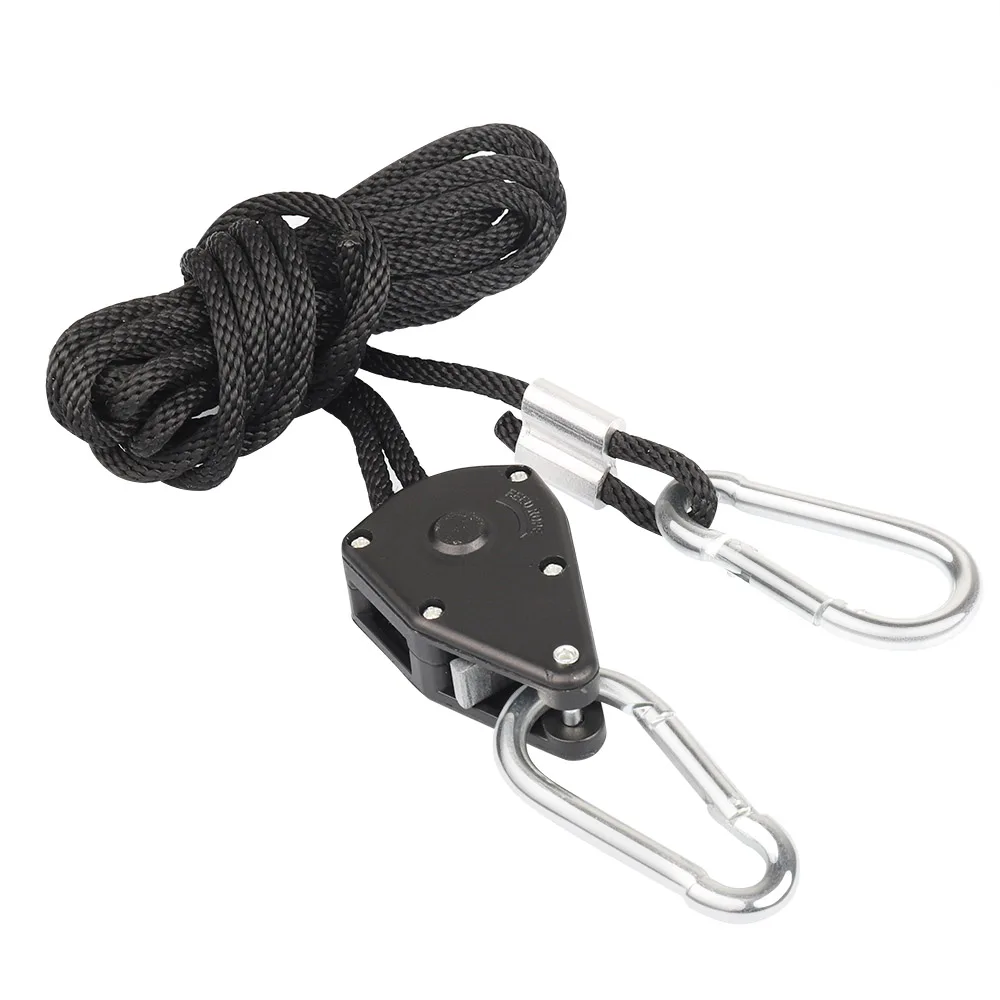 2pcs/4pcs 1/8 Inch Nylon Rope Ratchet Hangers Adjustable Lifters Light Hanging Kit for LED Grow Light Grow Tent Room