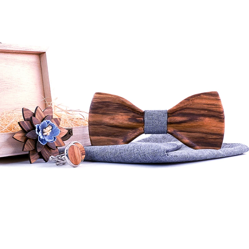 Zebra Wood Handmade 3D Grey Wooden Bow Ties for Men Quality men\'s tie Wood Bowtie 3D Handmade Butterfly Wood Bow Tie Gravata