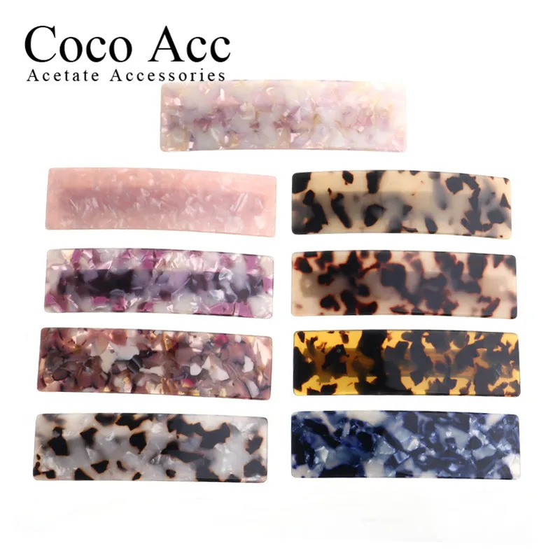 Clearance Sale =  high end tortoise shell simple rectangle geometric hair barrettes clips for women girls