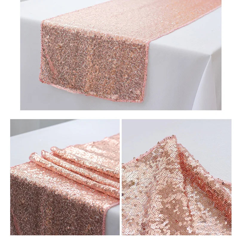 Advanced Sequin Glitter Table Runner for Birthday Party Supplies Decorations Wedding Holiday Celebration Bridal Shower Baby