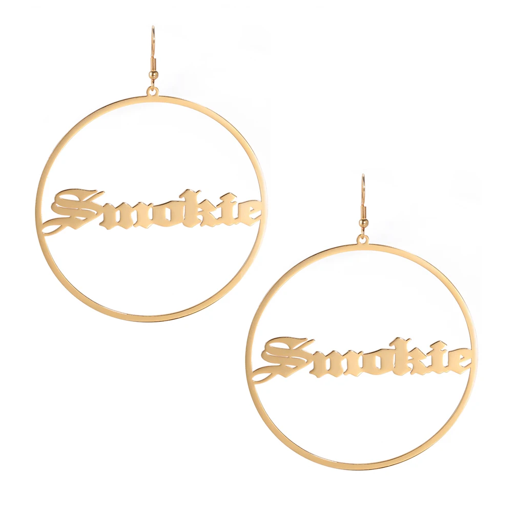 Sipuris Customized Name Earrings Personalized Stainless Steel Fashion  Drop Earrings For Women Fashion Jewelry Gift 30mm-70mm