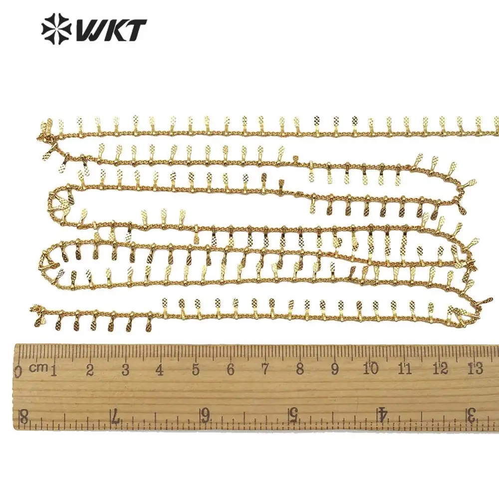 WT-BC124 18K Gold Electroplated Fashion Yellow Brass Chain With Charm For Jewelry Design Women Necklace Accessories